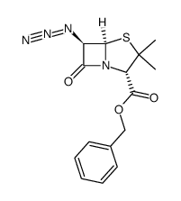 4-Thia-1-azabicyclo[3.2.0]heptane-2-carboxylic acid, 6-azido-3,3-dimethyl-7-oxo-, phenylmethyl ester, [2S-(2α,5α,6β)]- (9CI) 结构式