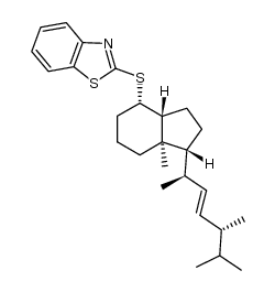 Benzothiazole, 2-[[(1R,3aR,4S,7aR)-octahydro-7a-methyl-1-[(1R,2E,4R)-1,4,5-trimethyl-2-hexen-1-yl]-1H-inden-4-yl]thio]- 结构式