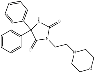2,4-Imidazolidinedione, 3-[2-(4-morpholinyl)ethyl]-5,5-diphenyl- 结构式