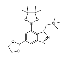 1H-苯并三氮唑-5-(1,3-二氧戊环-2-基)-7-(4,4,5,5-四甲基-1,3,2-二氧杂硼戊环-2-基)-1-[(三甲基硅基)甲基]- 结构式