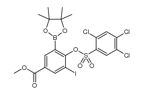 3-碘-5-(4,4,5,5-四甲基-1,3,2-二氧杂硼戊环-2-基)-4-[[(2,4,5-三氯苯基)磺酰基]氧基]苯甲酸甲酯 结构式