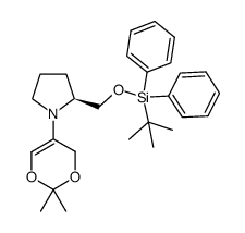 Pyrrolidine, 1-(2,2-dimethyl-4H-1,3-dioxin-5-yl)-2-[[[(1,1-dimethylethyl)diphenylsilyl]oxy]methyl]-, (2S)- 结构式