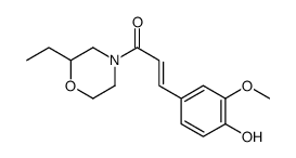 2-乙基-4-[3-(4-羟基-3-甲氧基苯基)-1-氧代-2-丙烯基]吗啉 结构式