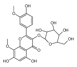 3-(β-D-吡喃半乳糖氧基)-5,7-二羟基-2-(4-羟基-3-甲氧基苯基)-8-甲氧基-4H-1-苯并吡喃-4-酮 结构式