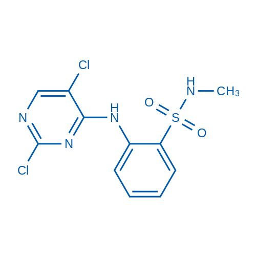 2-((2,5-二氯嘧啶-4-基)氨基)-N-甲基苯磺酰胺 结构式