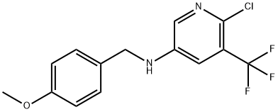 6-氯-N-(4-甲氧基苄基)-5-(三氟甲基)吡啶-3-胺 结构式