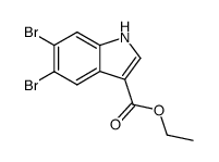 5,6-二溴-1H-吲哚-3-羧酸乙酯 结构式