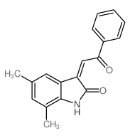 2H-Indol-2-one, 1,3-dihydro-5,7-dimethyl-3-(2-oxo-2-phenylethylidene)- 结构式