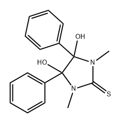4,5-二羟基-1,3-二甲基-4,5-二苯基-2-咪唑烷硫酮 结构式