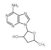 9H-Purin-6-amine, 9-(3,5-dideoxy-β-D-threo-pentofuranosyl)- 结构式