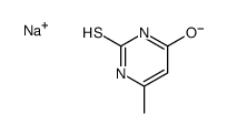 2,3-二氢-6-甲基-2-硫代嘧啶-4(1H)-酮单钠盐 结构式