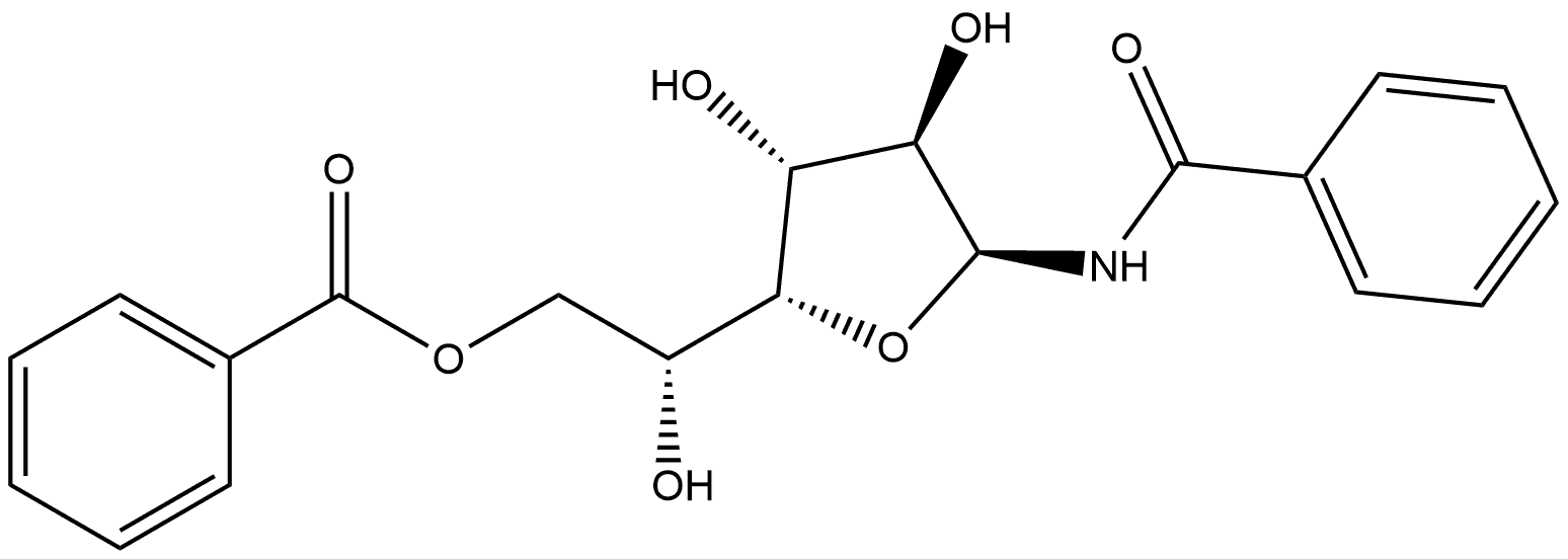 N-(6-O-苯甲酰基-α-D-吡喃葡萄糖基)苯甲酰胺 结构式