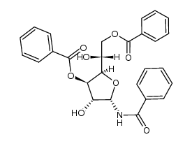 Benzamide, N-(3,6-di-O-benzoyl-α-D-glucofuranosyl)- 结构式