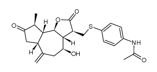 Acetamide, N-[4-[[[(3S,3aR,4S,6aR,9S,9aR,9bR)-dodecahydro-4-hydroxy-9-methyl-6-methylene-2,8-dioxoazuleno[4,5-b]furan-3-yl]methyl]thio]phenyl]- 结构式