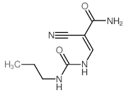 2-氰基-3-[[(丙基氨基)羰基]氨基]-2-丙烯酰胺 结构式