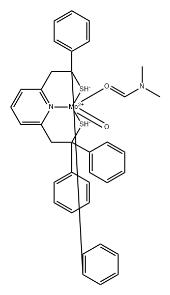 Molybdenum, (N,N-dimethylformamide-O)oxo[α,α,α',α'-tetraphenyl-2,6-pyridinediethanethiolato(2-)-N1,Sα,Sα']-, (TB-5-11)- (9CI) 结构式
