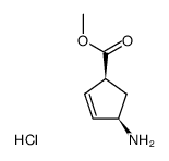 (1S,4R)-4-甲基环戊-2-烯甲酸甲酯盐酸盐 结构式