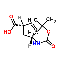 (-)-(1S,4R)-N-叔丁氧羰基-4-氨基环戊-2-烯-1-甲酸 结构式