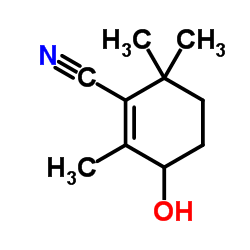 3-羟基-2,6,6-三甲基-1-环己烯-1-甲腈 结构式