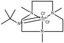 二氯[2-甲基-2-丙胺基(2-)](八氢-1,4,7-三甲基-1H-1,4,7-三氮杂环壬烷-κN1,κN4,κN7)合钛(OC-6-22)- 结构式