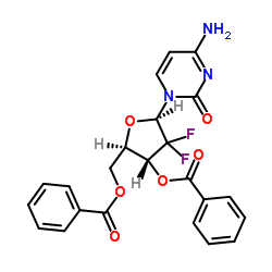 2',2'-二氟-2'-脱氧胞嘧啶核苷-3',5'-二苯甲酸酯 结构式
