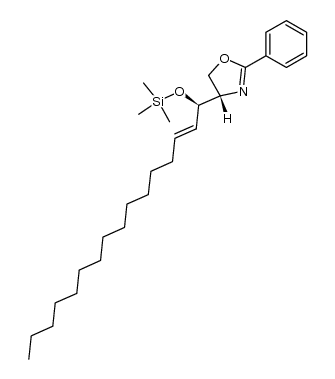 Oxazole, 4,5-dihydro-2-phenyl-4-[(1R,2E)-1-[(trimethylsilyl)oxy]-2-hexadecen-1-yl]-, (4S)- 结构式