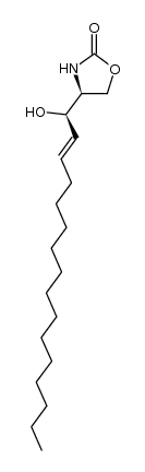 2-Oxazolidinone, 4-[(1R,2E)-1-hydroxy-2-hexadecen-1-yl]-, (4S)- 结构式