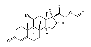 21-乙酰氧基-9-溴-11β,17-二羟基-16α甲基孕甾-4-烯-3,20-二酮 结构式