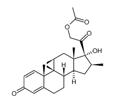 试剂9Beta，11Beta-Epoxy-17，21-dihydroxy-16Beta-methylpregna-1，4-diene-3，20-dione 21-Acetate(储存“-20℃”；运输“冰袋”) 结构式