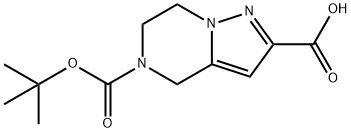 5-N-BOC-4,5,6,7-四氢吡唑并[1,5-A]吡嗪-2-羧酸 结构式