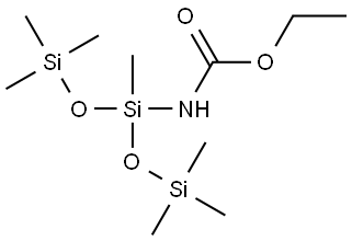 Carbamic acid, N-[1,3,3,3-tetramethyl-1-[(trimethylsilyl)oxy]-1-disiloxanyl]-, ethyl ester 结构式