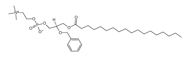 Ethanaminium, 2-[[hydroxy[(2R)-3-[(1-oxooctadecyl)oxy]-2-(phenylmethoxy)propoxy]phosphinyl]oxy]-N,N,N-trimethyl-, inner salt 结构式