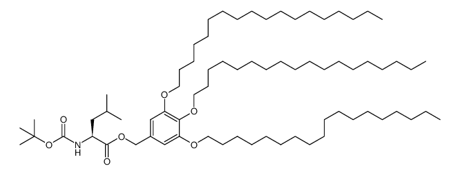 L-Leucine, N-[(1,1-dimethylethoxy)carbonyl]-, [3,4,5-tris(octadecyloxy)phenyl]methyl ester 结构式