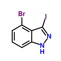 4-溴-3-碘-1H-吲唑 结构式