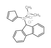 二甲基硅烷基(环戊二烯)(9-芴基)二氯化锆 结构式