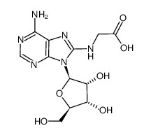 Glycine, N-(6-amino-9-β-D-ribofuranosyl-9H-purin-8-yl)- 结构式
