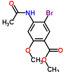 2-甲氧基-4-乙酰胺基-5-溴苯甲酸甲酯 结构式