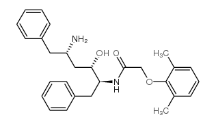 N-[(1S,2S,4S)-4-氨基-2-羟基-5-苯基-1-(苯基甲基)戊基]-2-(2,6-二甲基苯氧基)乙酰胺 结构式