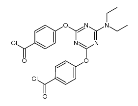 Benzoyl chloride, 4,4'-[[6-(diethylamino)-1,3,5-triazine-2,4-diyl]bis(oxy)]bis- (9CI) 结构式