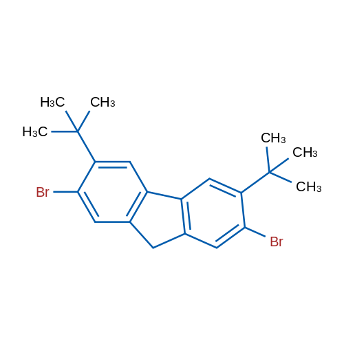 2,7-二溴-3,6-二叔丁基-9H-芴 结构式