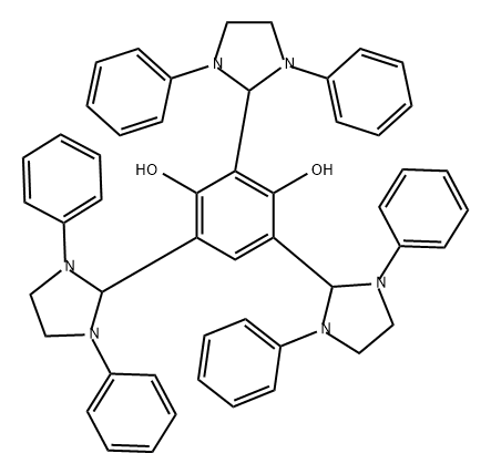 2,4,6-三(1,3-二苯基-2-咪唑烷基)-1,3-苯二酚 结构式