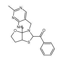 Methanone, [3-[(4-amino-2-methyl-5-pyrimidinyl)methyl]hexahydro-3a-methylfuro[2,3-d]thiazol-2-yl]phenyl- 结构式