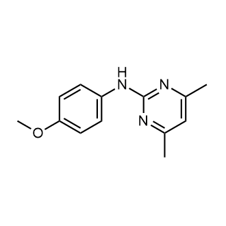N-(4-甲氧基苯基)-4,6-二甲基嘧啶-2-胺 结构式