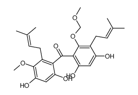 Methanone, [4,6-dihydroxy-2-(methoxymethoxy)-3-(3-methyl-2-buten-1-yl)phenyl][4,6-dihydroxy-3-methoxy-2-(3-methyl-2-buten-1-yl)phenyl]- 结构式