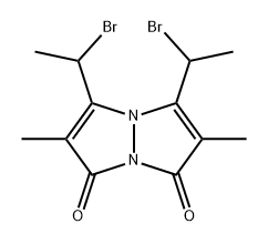 3,5-双(1-溴乙基)-2,6-二甲基-1H,7H-吡唑并[1,2-a]吡唑-1,7-二酮 结构式