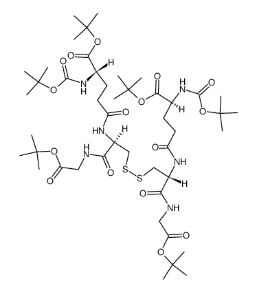 Glycine, N-[(1,1-dimethylethoxy)carbonyl]-L-γ-glutamyl-L-cysteinyl-, bis(1,1-dimethylethyl) ester, bimol. (2→2')-disulfide (9CI) 结构式