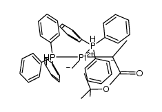 铂,[2-(1,1-二甲基乙氧基)-1-甲基-2-氧代乙基]甲基双(三苯基膦)-,(SP-4-3)- 结构式