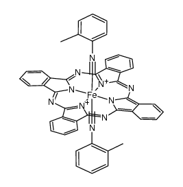Iron, bis(1-isocyano-2-methylbenzene)[29H,31H-phthalocyaninato(2-)-N29,N30,N31,N32]-, (OC-6-12)- (9CI) 结构式
