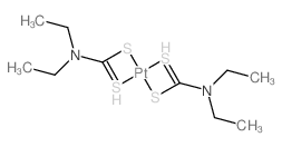 二(N,N-二乙基二硫代氨基甲酸)合铂(II) 结构式