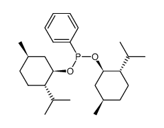 Phenylphosphonous acid bis[(1R,2S,5R)-5β-methyl-2α-(1-methylethyl)cyclohexyl] ester 结构式